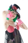 bows corset cosplay erigawa flower gloves green_hair hat lingerie macross macross_frontier microphone ranka_lee rating:Safe score:0 user:pixymisa