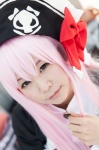 bow captain_liliana collar cosplay itsuki_akira overcoat pink_hair pirate_hat queen's_blade_rebellion rating:Safe score:1 user:pixymisa