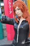 bodysuit cosplay gloves gun lupin_iii mine_fujiko red_hair tsukishiro_ruka zipper rating:Safe score:0 user:pixymisa