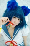 animal_ears blue_hair cat_ears choker cleavage cosplay dress hayase_ami original sailor_uniform school_uniform rating:Safe score:0 user:nil!