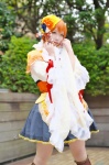 blouse cosplay hat hoshizora_rin kneehighs love_live!_school_idol_project ochaso orange_hair pleated_skirt skirt rating:Safe score:1 user:nil!