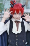 blouse cape cosplay crown haku horns red_hair shorts tagme_character tagme_series vest rating:Safe score:0 user:nil!