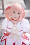 blouse choker cosplay gloves hairbows kaname_madoka miniskirt mizuki pink_hair puella_magi_madoka_magica skirt twintails rating:Safe score:0 user:nil!