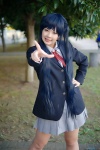 blazer blouse blue_hair cosplay k-on! nakano_azusa pleated_skirt school_uniform skirt twintails yunoru_keika rating:Safe score:0 user:nil!