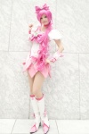 boots bow choker cosplay cure_blossom detached_sleeves dress hairbow hanasaki_tsubomi heartcatch_precure! makise_anji pink_hair pointed_skirt pretty_cure zettai_ryouiki rating:Safe score:1 user:pixymisa