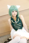 animal_ears bell cat_ears cosplay dress green_hair gumi o-sui tail thighhighs vest vocaloid rating:Safe score:0 user:pixymisa