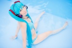 aqua_hair bikini cleavage cosplay hatsune_miku headset mashiro_yuki pool project_diva swimsuit twintails vocaloid wet rating:Safe score:0 user:nil!