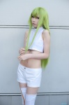 boots cc code_geass cosplay croptop green_hair houtou_singi midriff pantyhose shorts rating:Safe score:1 user:nil!