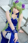 boots cc code_geass cosplay green_hair katsuki_raimu qipao thigh_boots thighhighs rating:Safe score:1 user:nil!