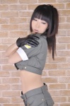 ashiya_noriko bakunyu_ge_2 cosplay cropped_jacket gloves king_of_fighters leona_heidern ponytail shorts rating:Safe score:1 user:nil!