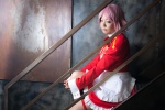 apron bowtie cosplay garter lisbeth_(sao) maid maid_uniform pink_hair rei_(v) sword_art_online rating:Safe score:0 user:pixymisa