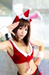 animal_ears asanagi_rin bra bunny_ears cosplay cuffs miniskirt ribbons santa_costume skirt stocking_cap suzumiya_haruhi suzumiya_haruhi_no_yuuutsu rating:Safe score:0 user:pixymisa