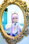bathroom cosplay crystal_crown feena_fam_earthlight gloves gown kamui_arisa mirror purple_hair tiara yoake_mae_yori_ruri_iro_na rating:Safe score:0 user:nil!