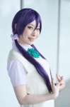 ayase blouse cosplay love_live!_school_idol_project purple_hair school_uniform sweater_vest toujou_nozomi twintails rating:Safe score:0 user:nil!