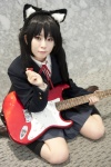 animal_ears blazer blouse cat_ears cosplay guitar inami_yuri kneesocks k-on! nakano_azusa pleated_skirt school_uniform skirt twintails rating:Safe score:3 user:nil!