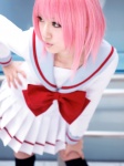 berry_berry boots cosplay dress hana_to_yume pantyhose pink_hair sailor_uniform saya school_uniform thighhighs yukinohara_sasahime zettai_ryouiki rating:Safe score:3 user:nil!