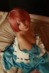arai_yomi bed cleavage cosplay dress open_clothes pink_hair saigyouji_yuyuko touhou touhou_otome_rambu_vol._6 rating:Questionable score:1 user:nil!
