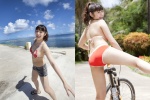 ass beach bikini_top cleavage ocean ponytail shorts swimsuit yamamoto_maki rating:Safe score:0 user:nil!