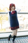 amami_haruka blouse cosplay hair_ribbons hana_(iii) idolmaster kneesocks pleated_skirt ribbon_tie skirt sweater rating:Safe score:1 user:pixymisa