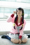 bakemonogatari blouse bowtie cosplay glasses hanekawa_tsubasa kneesocks momo_(iii) pleated_skirt skirt twin_braids rating:Safe score:1 user:pixymisa