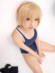 black_legwear blonde_hair cosplay eiko higurashi_no_naku_koro_ni houjou_satoko pantyhose swimsuit rating:Safe score:6 user:RiderFan