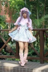 boots capelet cosplay dress dress_lift enako hat patchouli_knowledge purple_hair touhou rating:Safe score:1 user:nil!