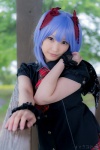 blouse blue_hair bow cosplay croptop lenfried miniskirt remilia_scarlet skirt touhou twintails wings rating:Safe score:1 user:nil!