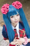 akb48 akb∞48 blouse blue_hair cosplay hairbows hazuki_riko pink_eyes tie tuxedo twintails watanabe_mayu_(cosplay) wristband rating:Safe score:0 user:pixymisa