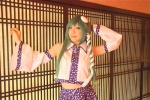 blouse cosplay detached_sleeves green_hair hanamura_misaki kochiya_sanae skirt touhou touhou_kinbauchou rating:Safe score:0 user:nil!