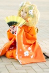 blonde_hair cosplay hairbows kimono obi saionji_hiyoko super_dangan-ronpa_2 twintails yellow_eyes yuyu_kaname rating:Safe score:1 user:pixymisa