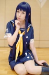 blue_hair boots cosplay hagihara_shiogi miniskirt momose_riyu pantyhose sailor_uniform school_uniform skirt zaregoto_series rating:Safe score:1 user:nil!