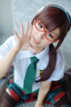 blouse cosplay glasses hairband maitako makinami_mari_illustrious neon_genesis_evangelion pleated_skirt rebuild_of_evangelion school_uniform skirt thighhighs tie twintails zettai_ryouiki rating:Safe score:3 user:nil!