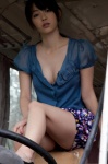 blouse cleavage iwasa_mayuko miniskirt open_clothes ponytail skirt rating:Safe score:1 user:nil!