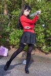 ageha blouse blue_eyes cosplay fate/series fate/stay_night hairbows kneehighs pleated_skirt skirt sword tohsaka_rin twintails zettai_ryouiki rating:Safe score:0 user:pixymisa