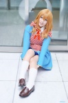 blazer blouse cosplay fuyuki_noel harumiya_yun miniskirt orange_hair school_uniform skirt socks tenkaka_ki_sei rating:Safe score:0 user:nil!