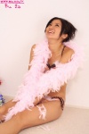 bikini feather_boa matsuyama_mami side-tie_bikini swimsuit rating:Safe score:0 user:nil!