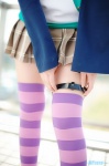 cosplay pantyhose pleated_skirt rosario+vampire ryuuna shirayuki_mizore skirt striped striped_socks sweater tank_top thighhighs zettai_ryouiki rating:Safe score:3 user:nil!