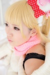 animal_ears bed blonde_hair cosplay hairband idolmaster jougasaki_rika kurasaka_kururu scarf sweater tank_top twintails rating:Safe score:0 user:nil!