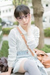 blouse glasses koyomi necklace shoulder_bag skirt thighhighs zettai_ryouiki rating:Safe score:0 user:pixymisa