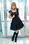 apron choker cosplay dress hairband hazuki_minami kneehighs maid maid_uniform orange_hair original wand rating:Safe score:2 user:nil!