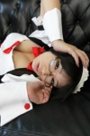 apron chocoball cleavage costume dress glasses hairband maid maid_uniform mini_chiyoko rating:Safe score:3 user:nil!