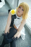 blonde_hair blouse blue_eyes braid cosplay flower gloves harumiya_yun kagamine_rin panties scarf thighhighs vocaloid zettai_ryouiki rating:Safe score:0 user:pixymisa