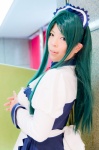 apron cosplay green_hair hairband kaoru_sato maid maid_uniform ribbon_tie suzumiya_haruhi_no_yuuutsu tsuruya rating:Safe score:0 user:pixymisa