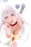 cleavage collar cosplay dress k neko_(k) pink_hair sweater_dress uriu rating:Questionable score:5 user:nil!