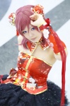 corset cosplay love_live!_school_idol_project miniskirt nanaki nishikino_maki red_hair skirt rating:Safe score:0 user:nil!