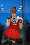 akizuki_ritsuko cosplay dress fangs fingerless_gloves garter_straps glasses gloves idolmaster miniskirt ohtsuki_amo skirt thighhighs zettai_ryouiki rating:Safe score:0 user:pixymisa