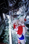 blonde_hair cosplay croptop deep_rabbit macross macross_frontier macross_frontier:_itsuwari_no_utahime saku shawl sheryl_nome shorts rating:Safe score:0 user:nil!