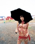 bikini_top circus cleavage kawamura_yukie miss_actress rain sarong sequins swimsuit umbrella rating:Safe score:0 user:nil!