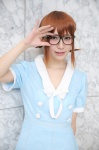 cosplay dress glasses hirasawa_yui k-on! pleated_skirt red_hair skirt twin_braids yaya rating:Safe score:0 user:pixymisa