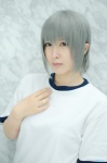 cosplay gym_uniform nagato_yuki narihara_riku silver_hair suzumiya_haruhi_no_yuuutsu tshirt rating:Safe score:0 user:nil!